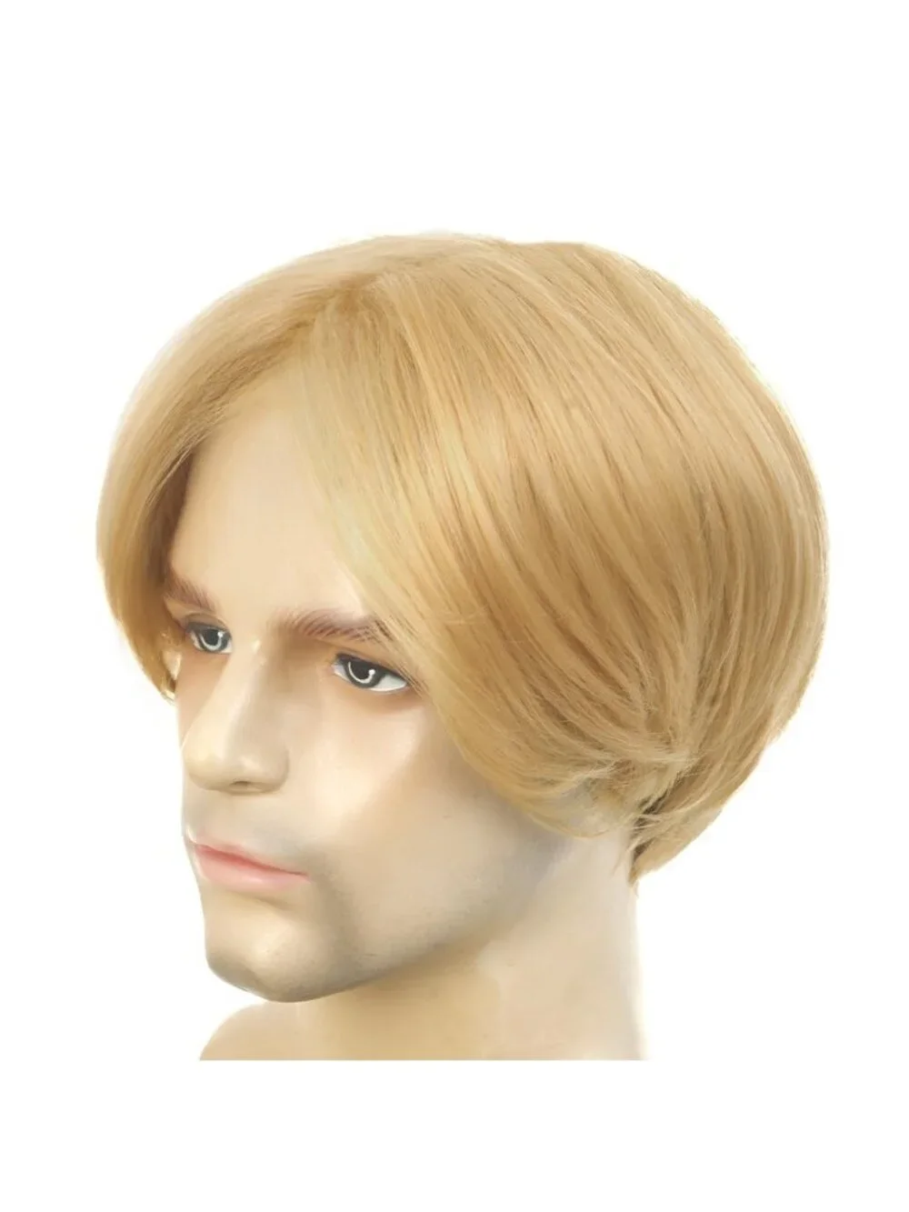 Men's Straight Blonde Heat Resistant Synthetic Fiber Long Hair Retro Mullet Wigs